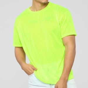 Mens Short Sleeved Neon Green Shirt